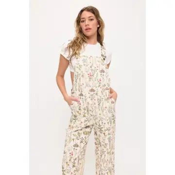 Whimsical Cat Tails Print Overall