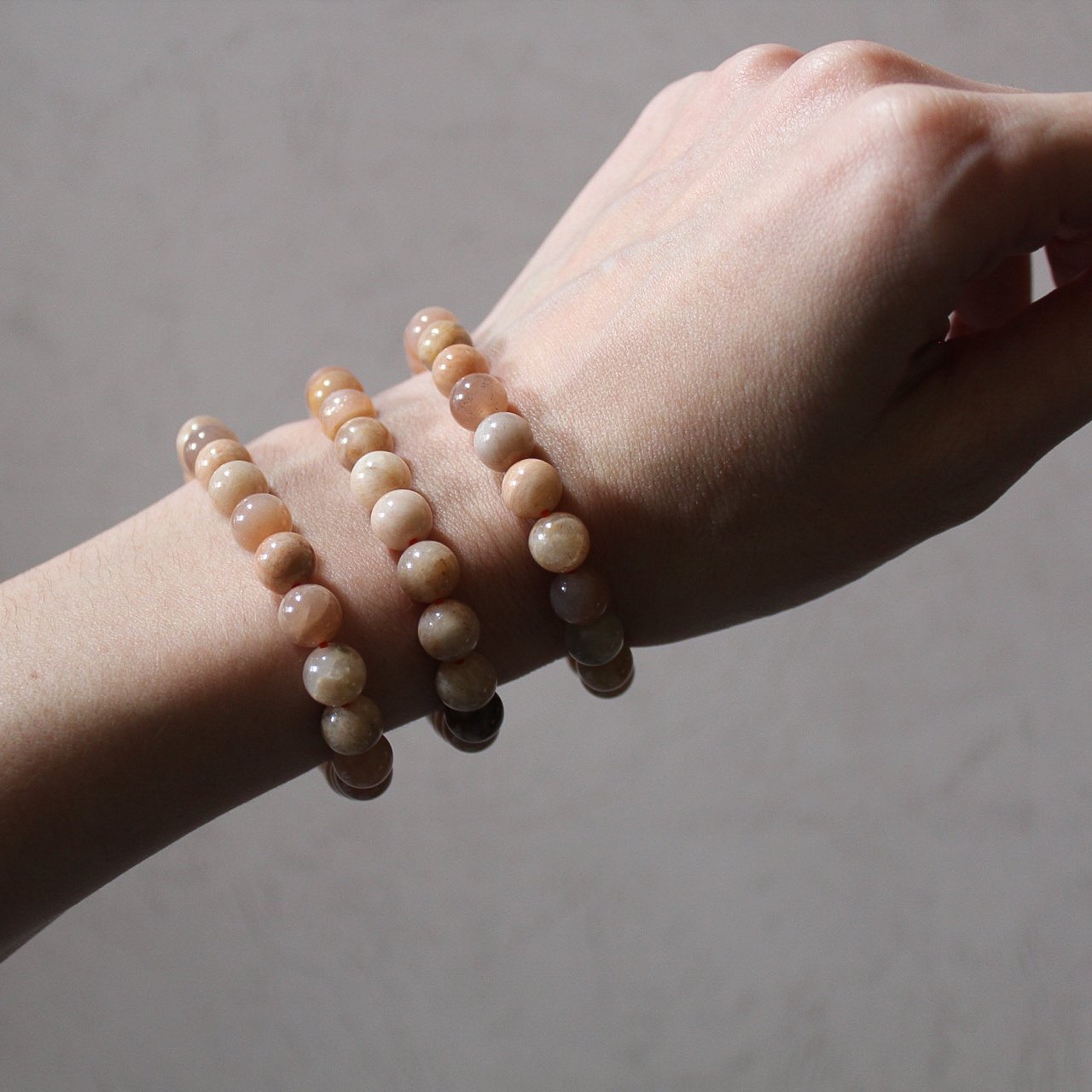 8mm Peach Moonstone Stretch Bracelet