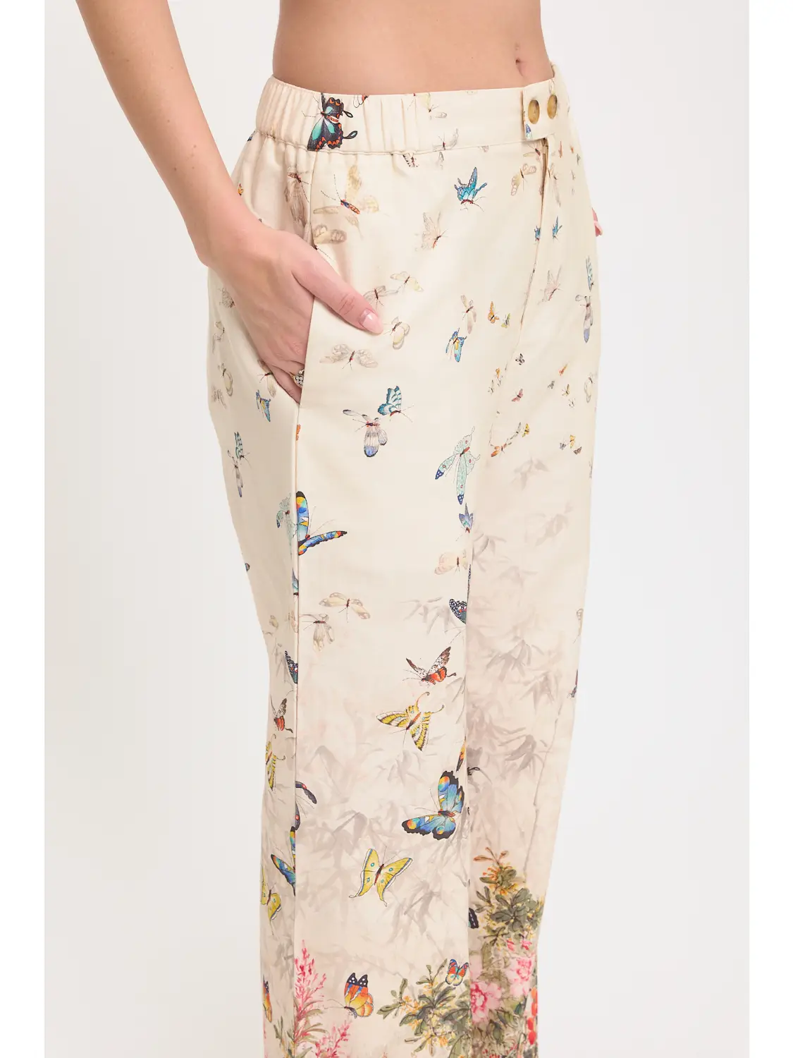Butterfly Floral Print Pant