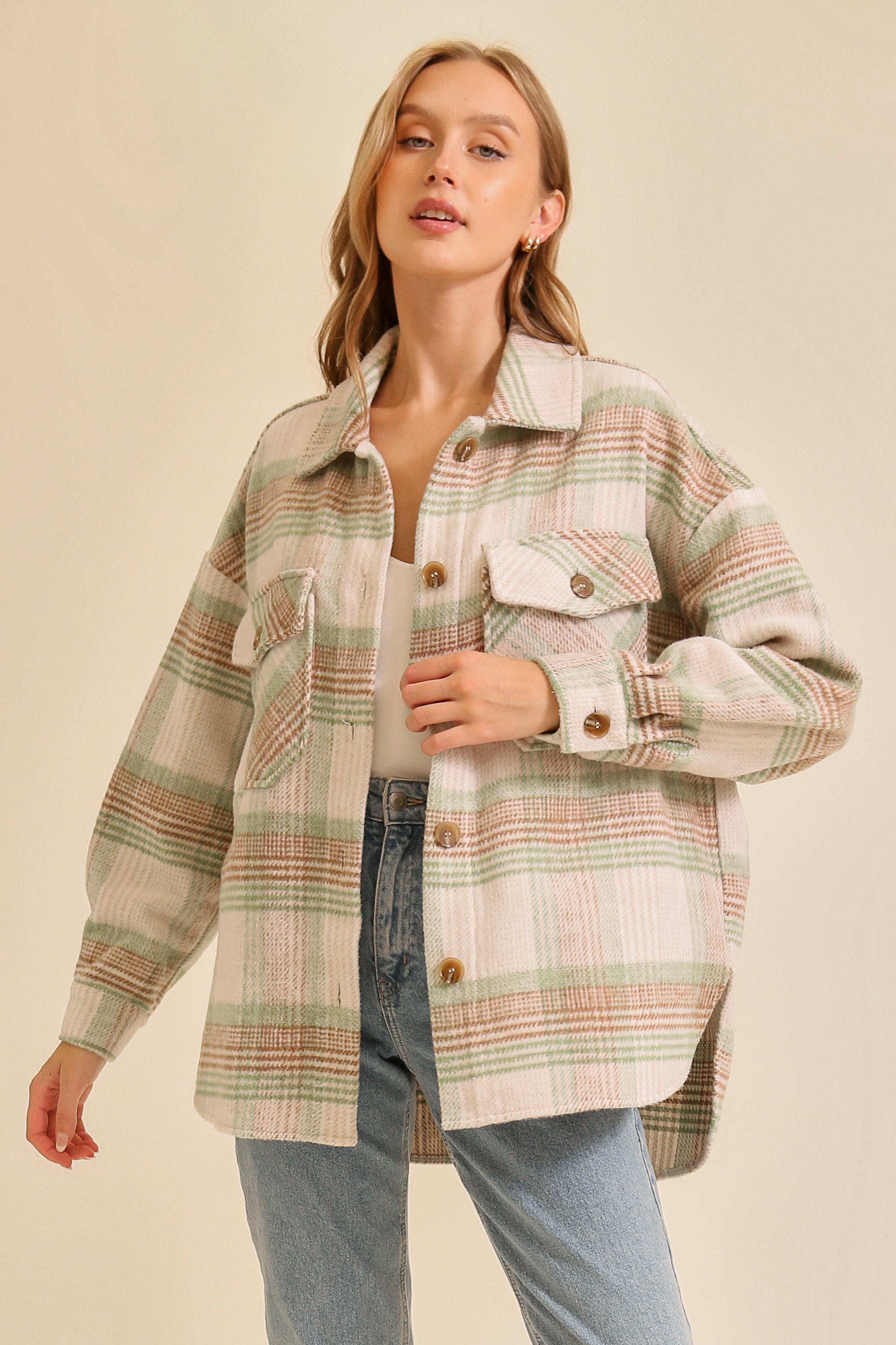 Plaid Print Shacket
