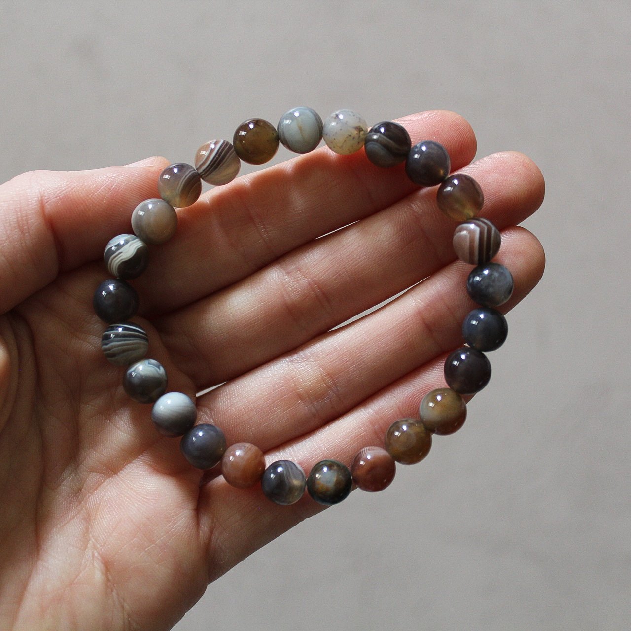 8mm Botswana Agate Stretch Bracelet