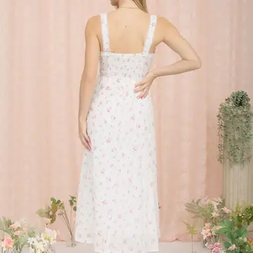 Floral Stripe Maxi Dress