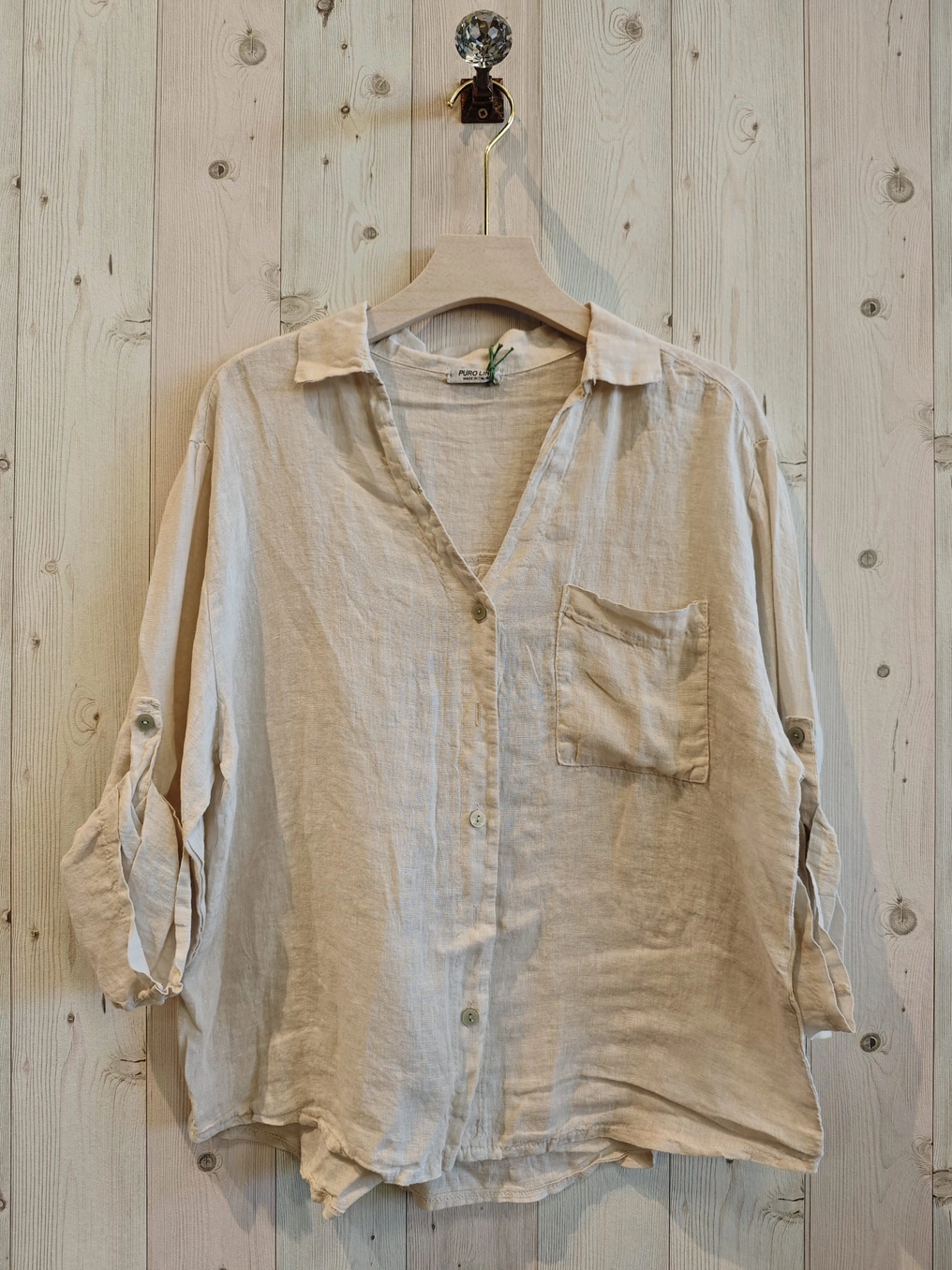 One Pocket Linen Tops