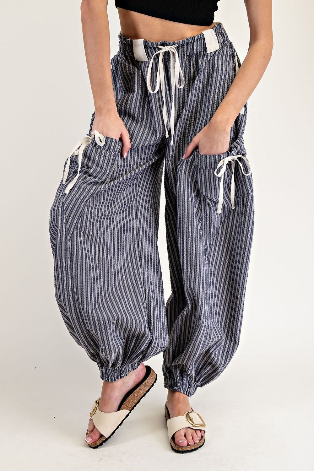 Striped Drawstring Jogger Pants