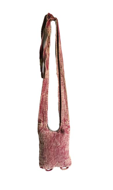 Purple Cotton Crossbody Bag with Hand Woven Flower