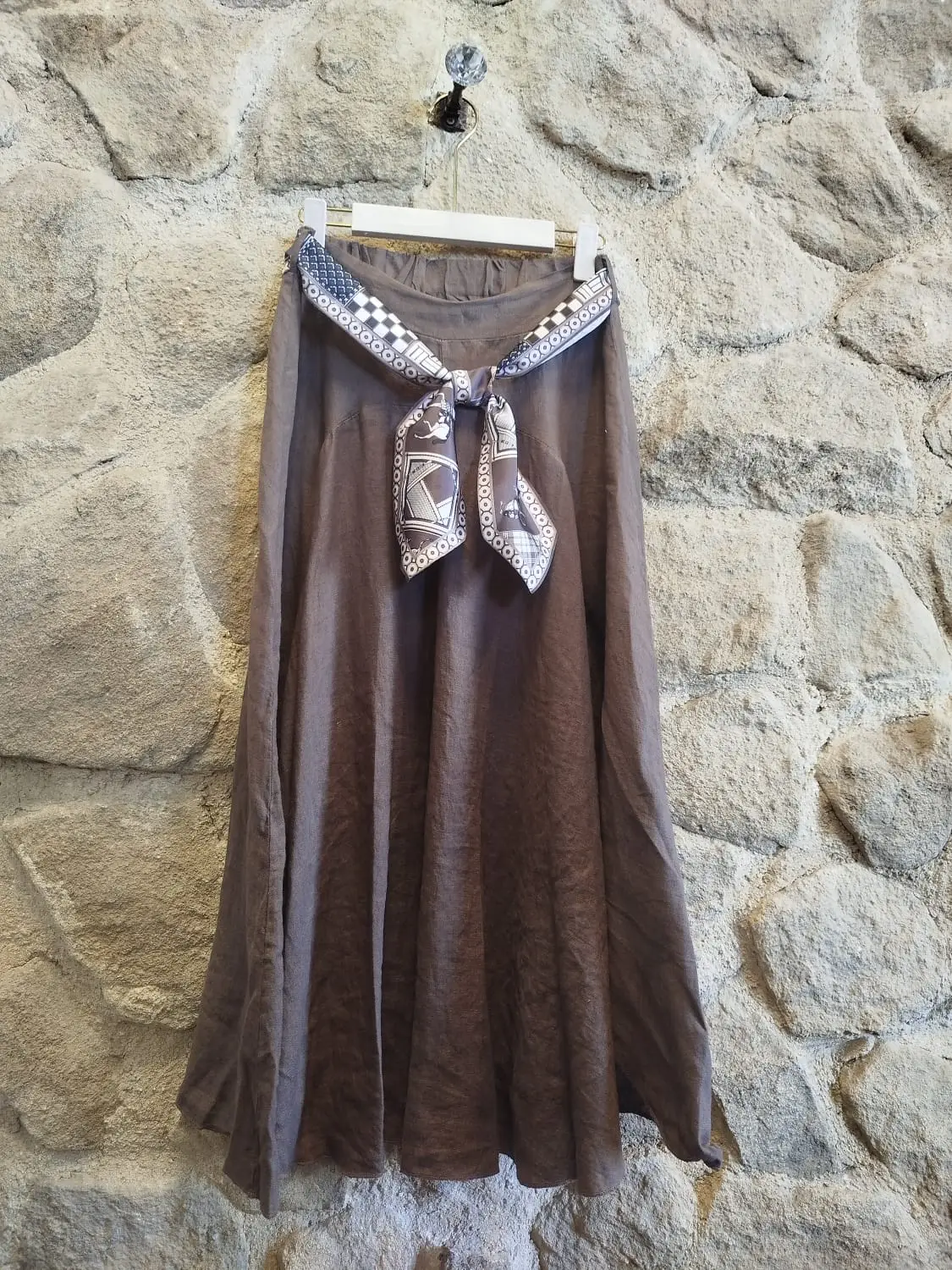 Linen Tie Belt Skirt