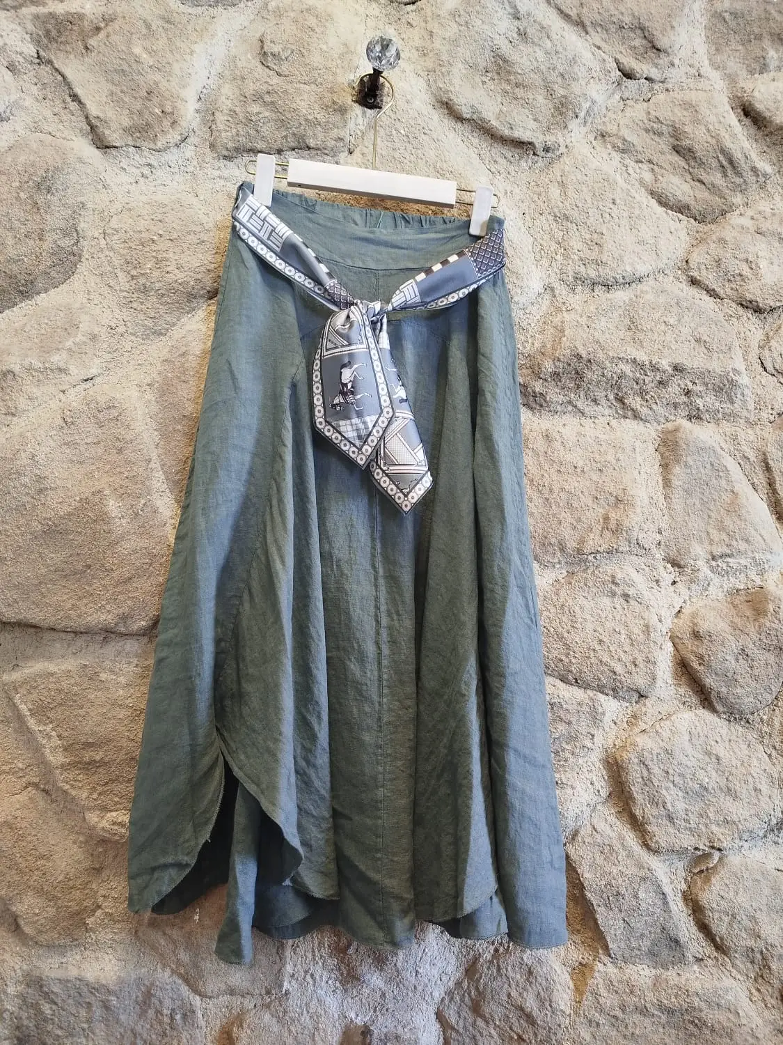 Linen Tie Belt Skirt