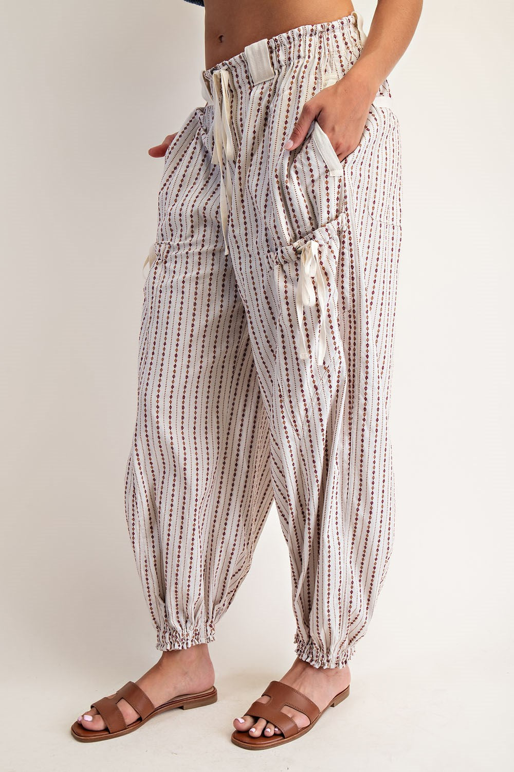 Soft Washed Micro Diamond Striped Joggers