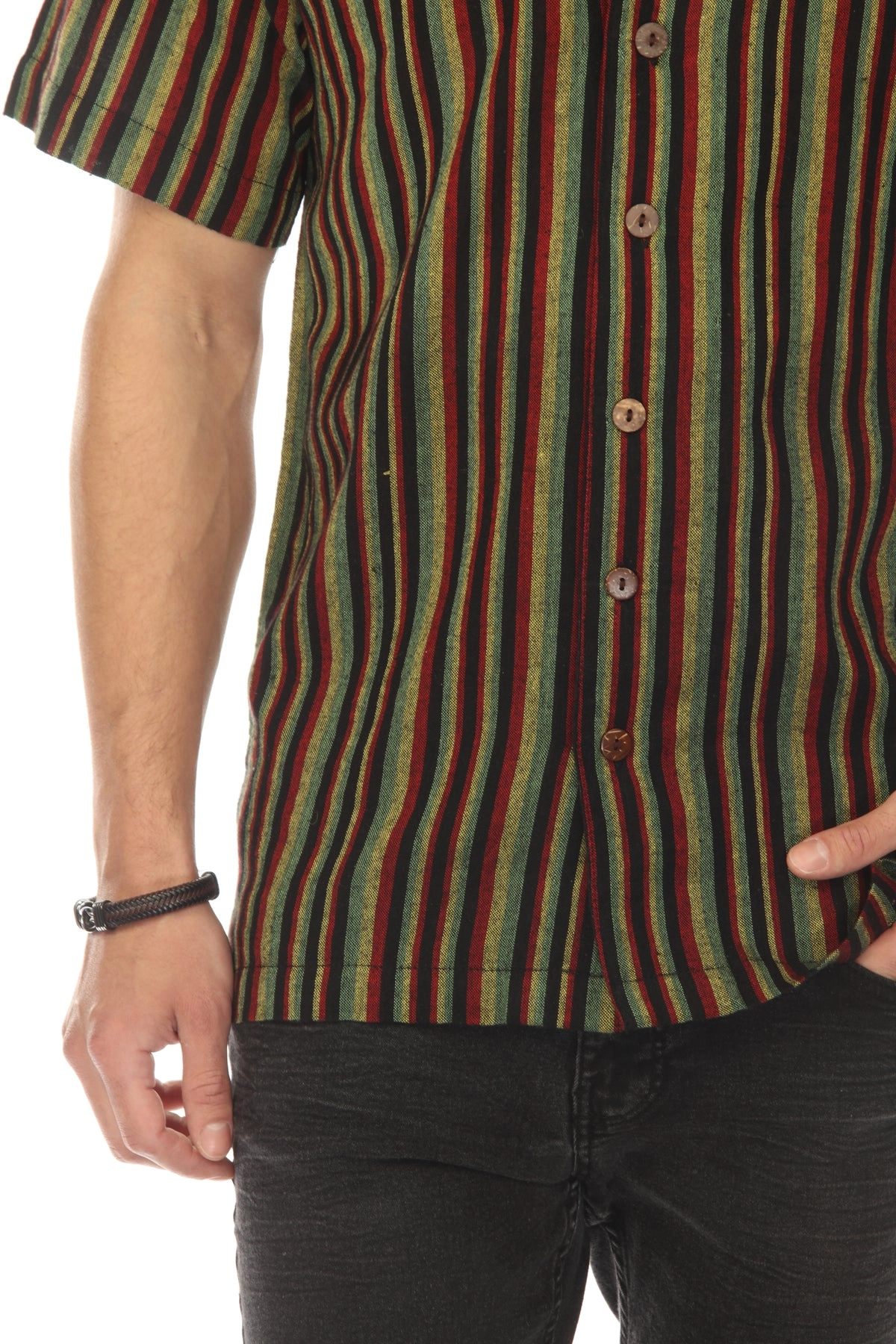 Men's Rasta Stripe Camp Shirt