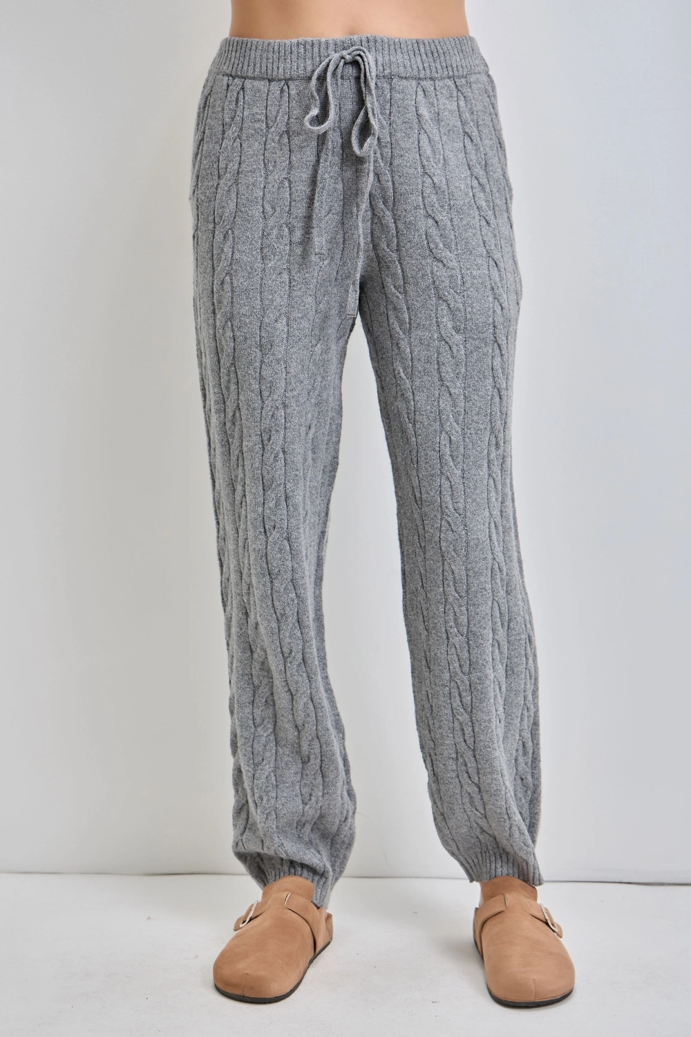 Cable Knit Drawstring Pants