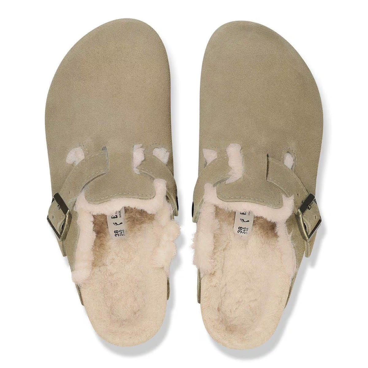 Boston Suede Clog with Shearling Fur Lining