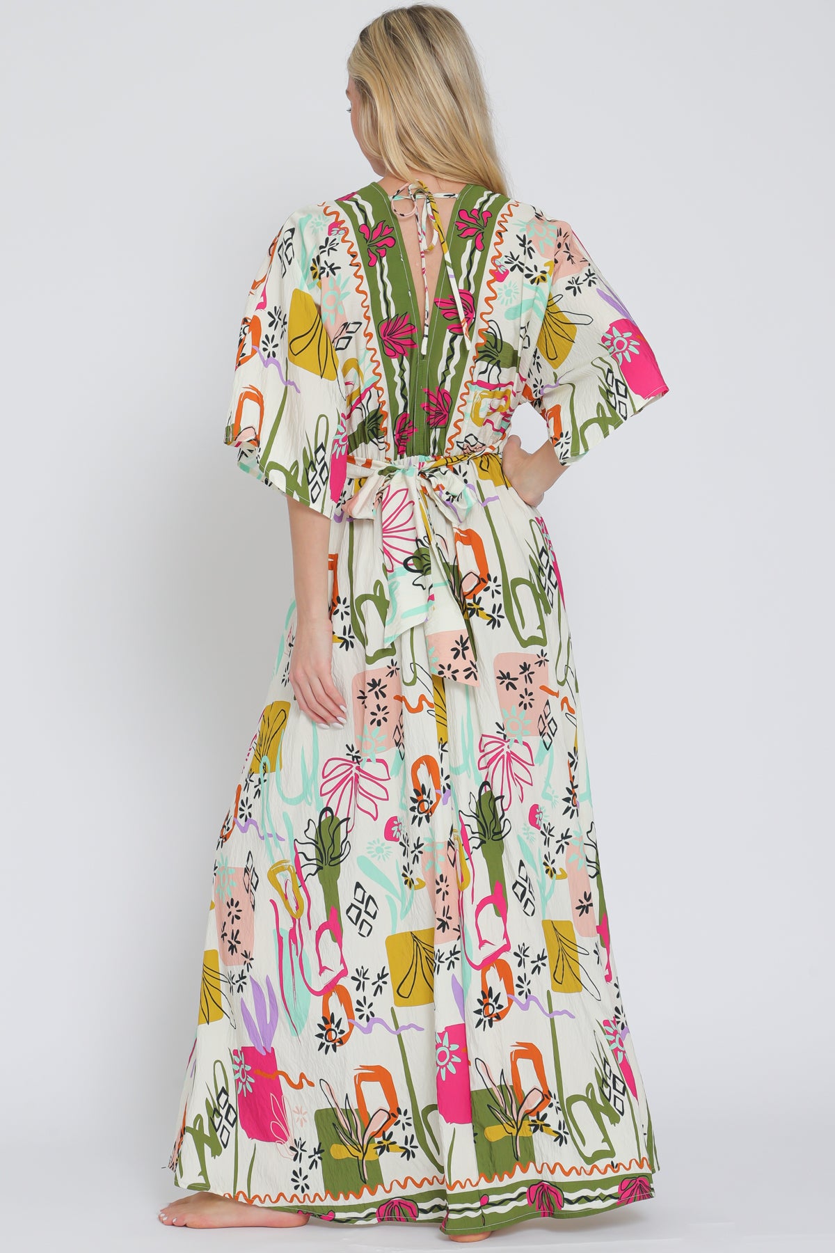 Kimono Sleeve Maxi Dress