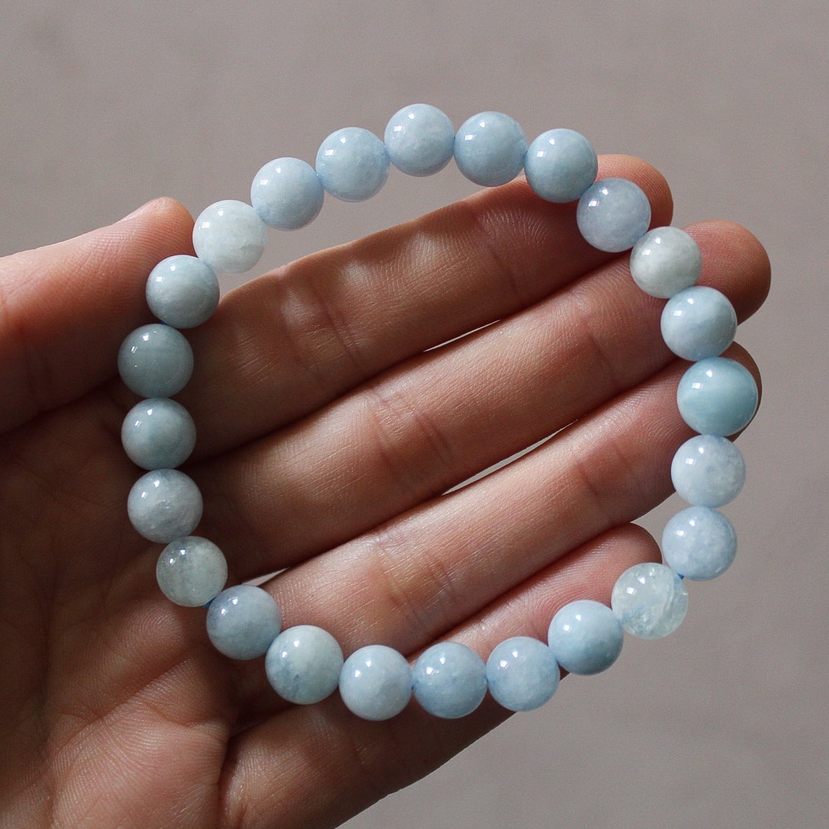 8mm Aquamarine Stretch Bracelet