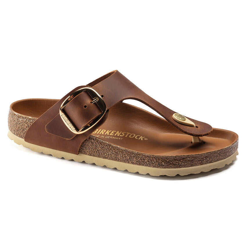 Gizeh Big Buckle Oiled Leather Sandal