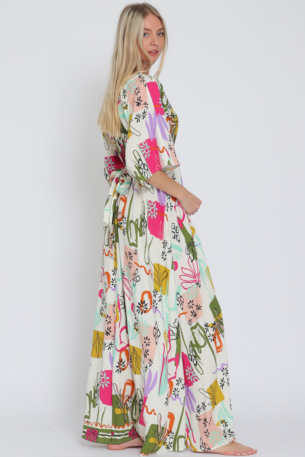 Kimono Sleeve Maxi Dress