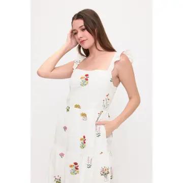 Floral Meadow Embroidery Dress