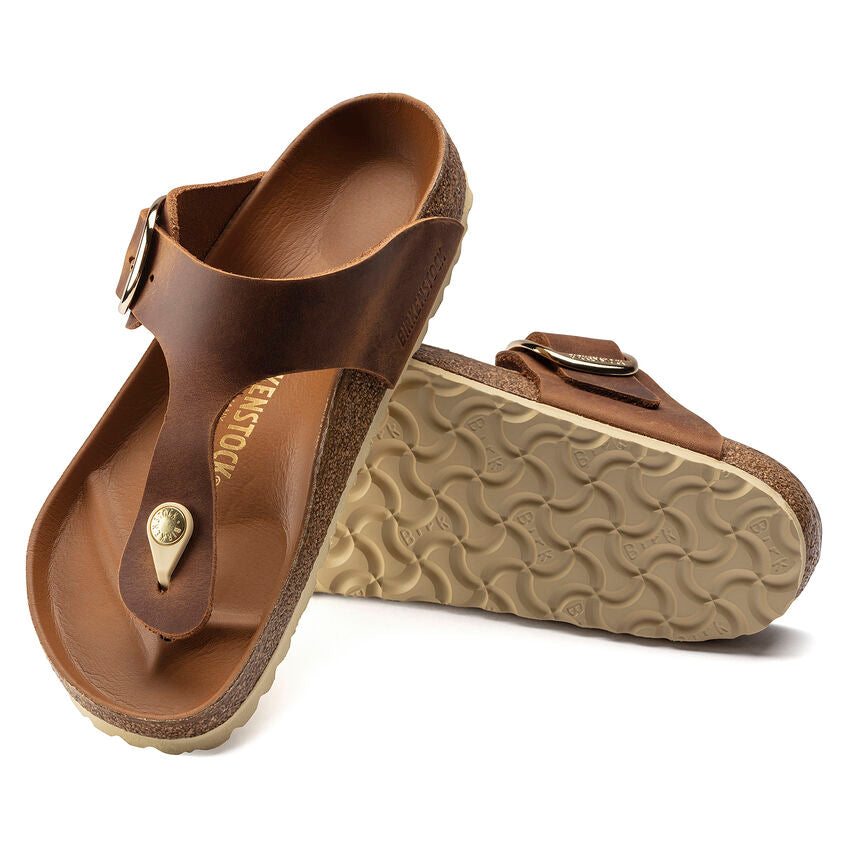 Gizeh Big Buckle Oiled Leather Sandal