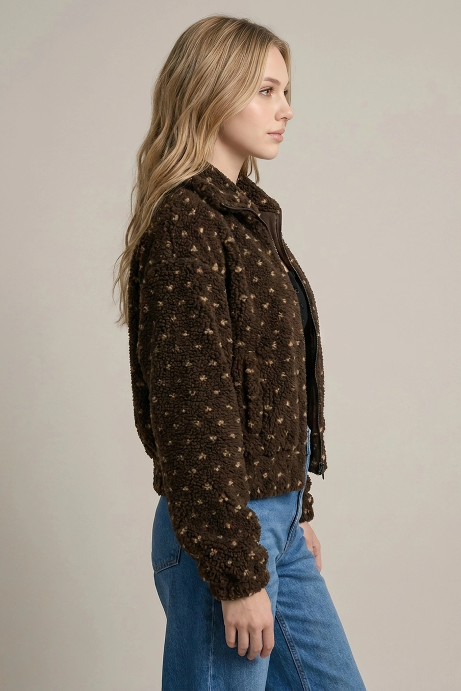 Heart Fleece Zip Up Jacket