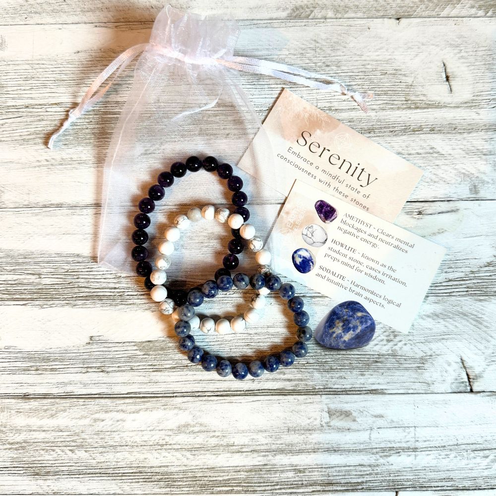 8mm Stone Intention Bracelet-Serenity