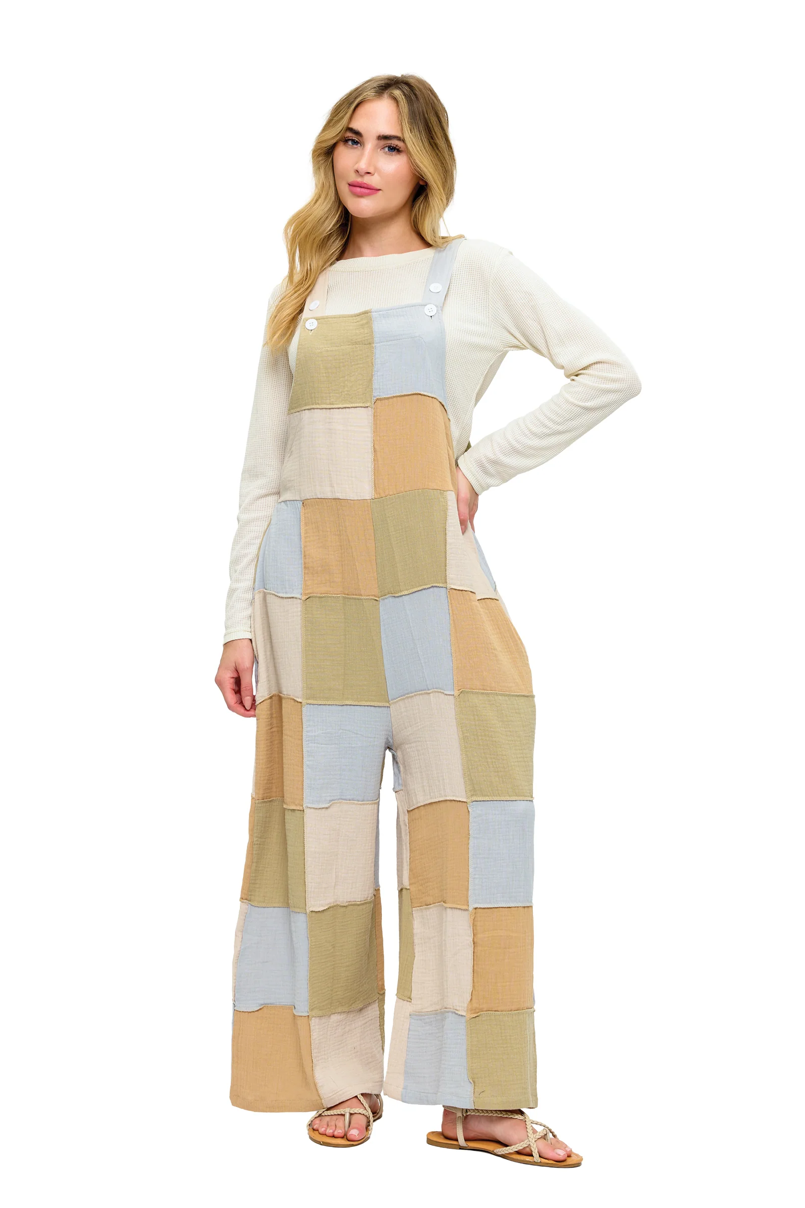 Colorblock Boho Overalls