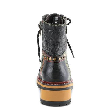 Rugup Leather Bootie with Mixed Textiles