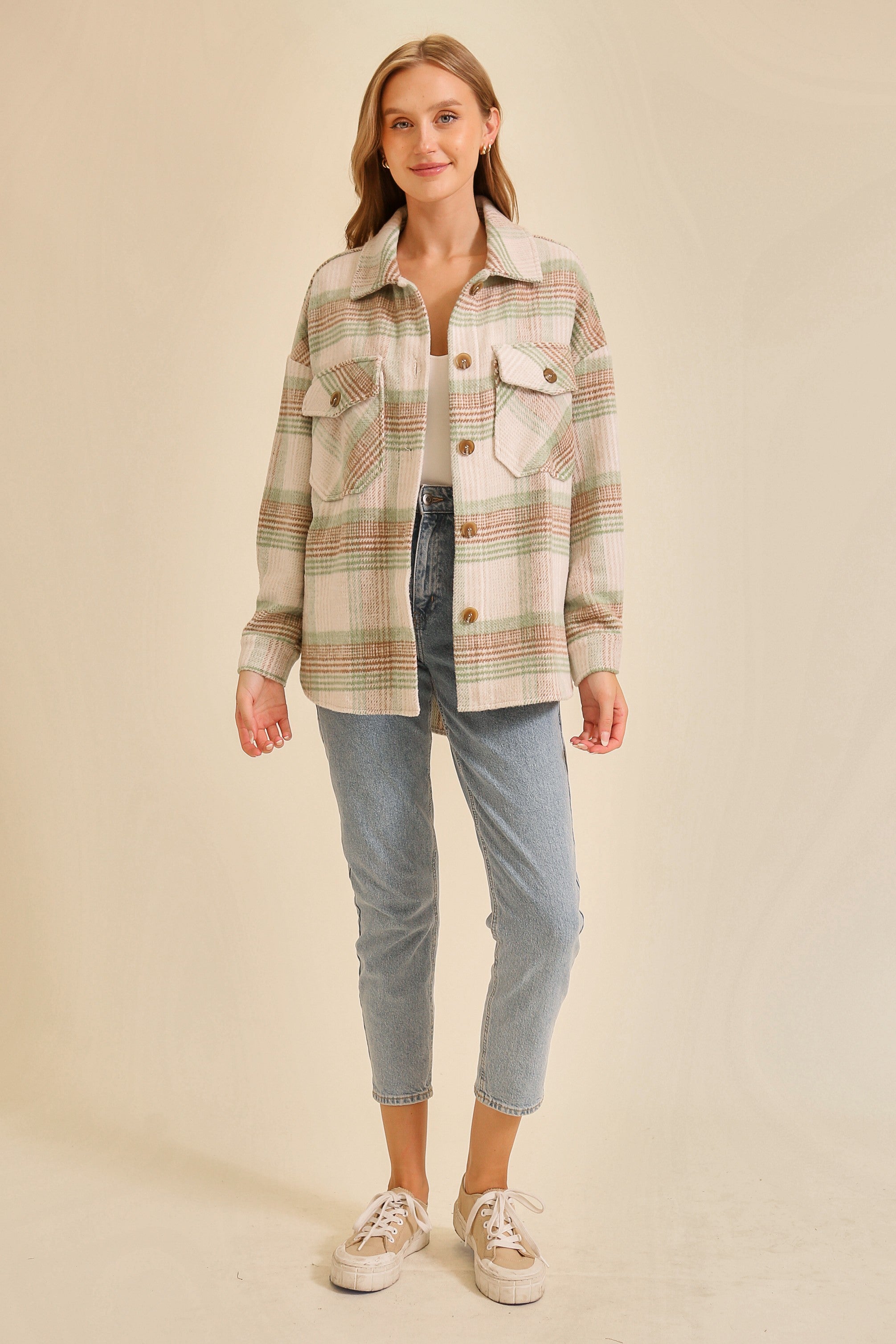 Plaid Print Shacket