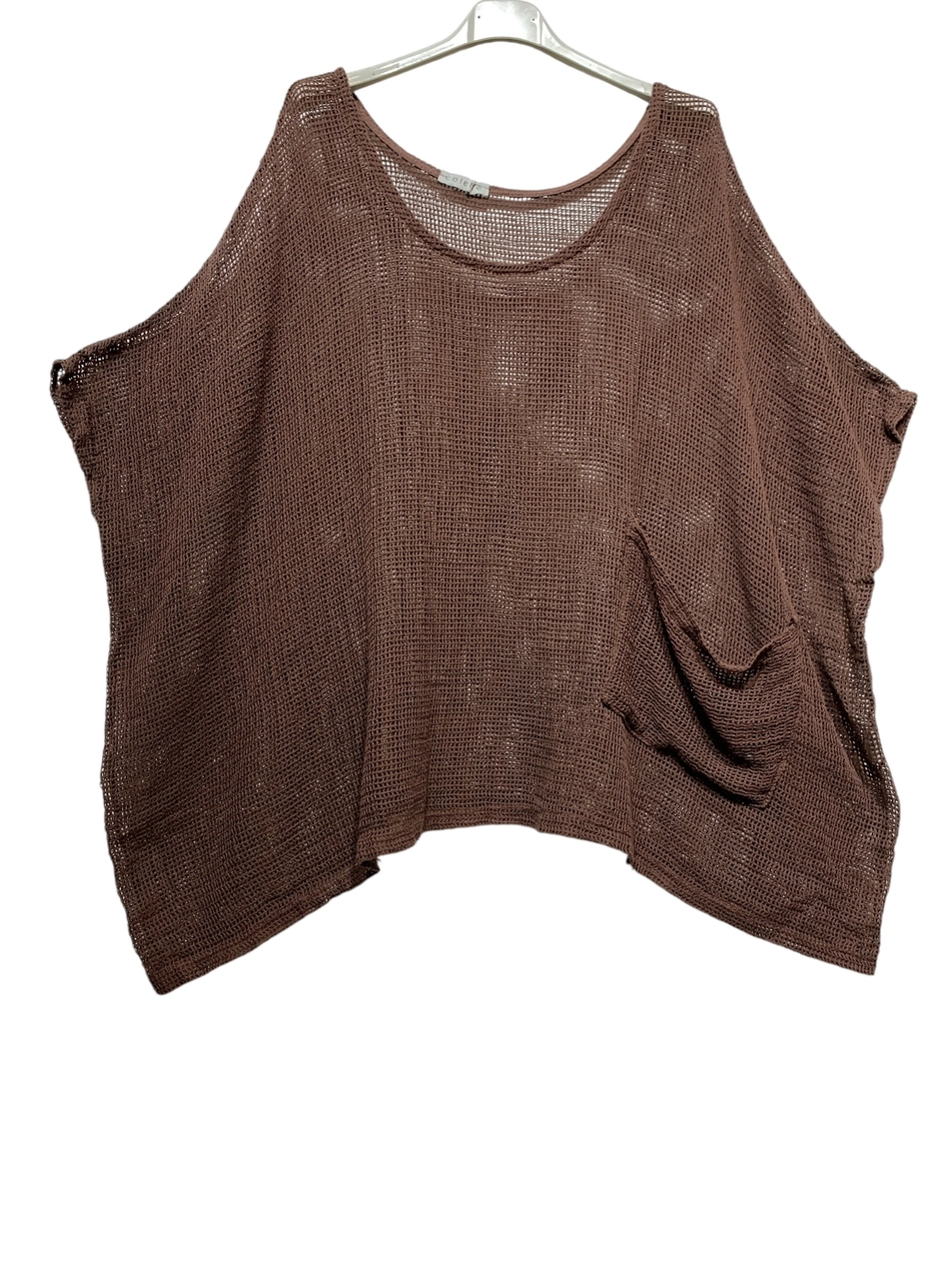 Cotton Mesh Tunic Top