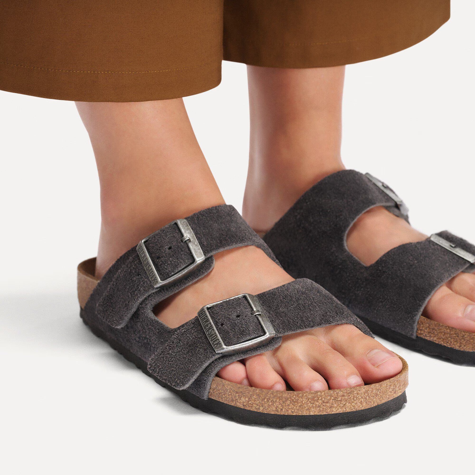 Arizona Suede Charcoal Sandals Birkenstock