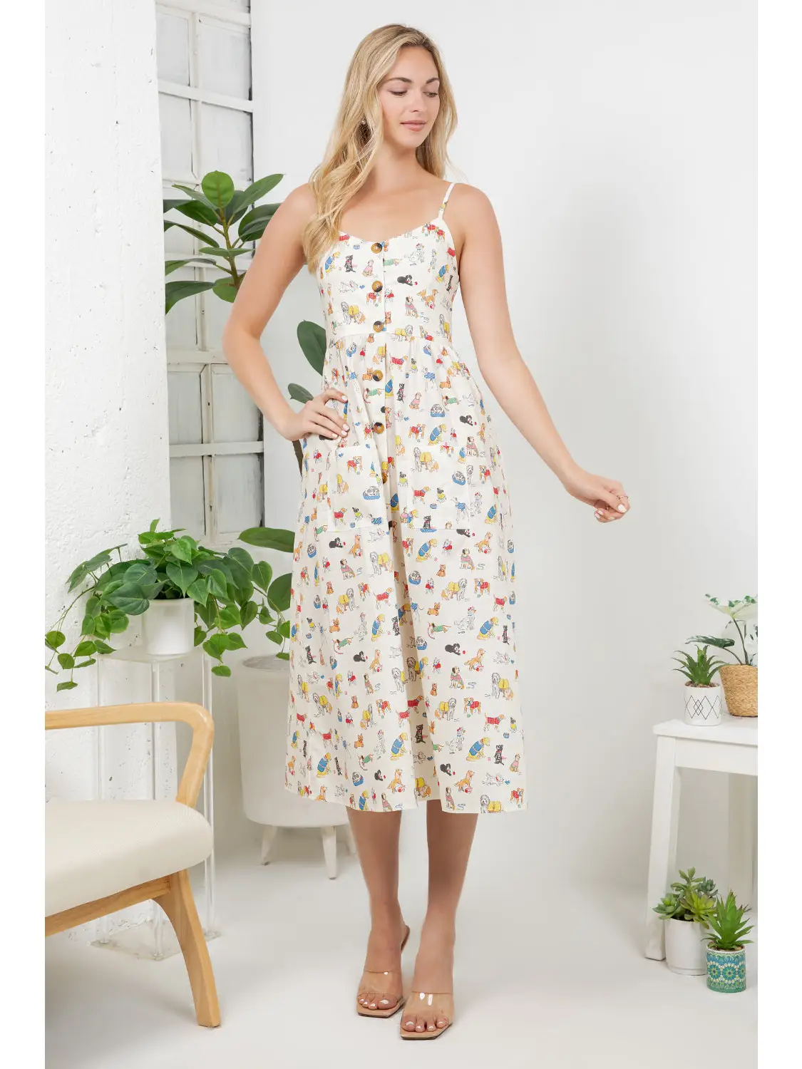 Dog Print Cami Dress