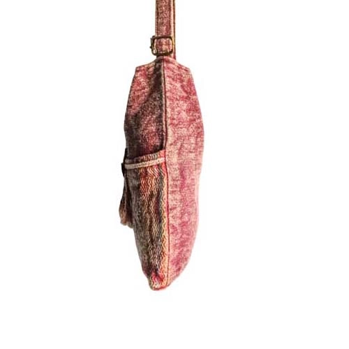 Light Brown Cotton Crossbody Bag