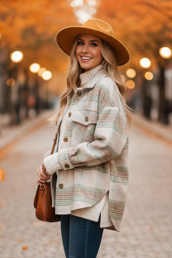 Plaid Print Shacket
