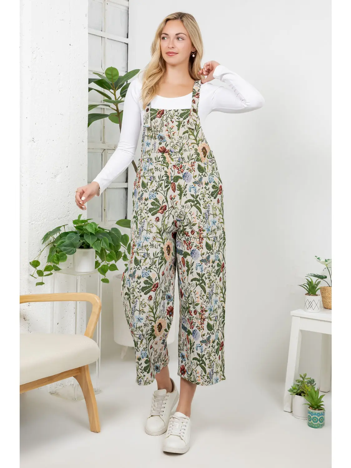 Floral Print Tapestry Overall
