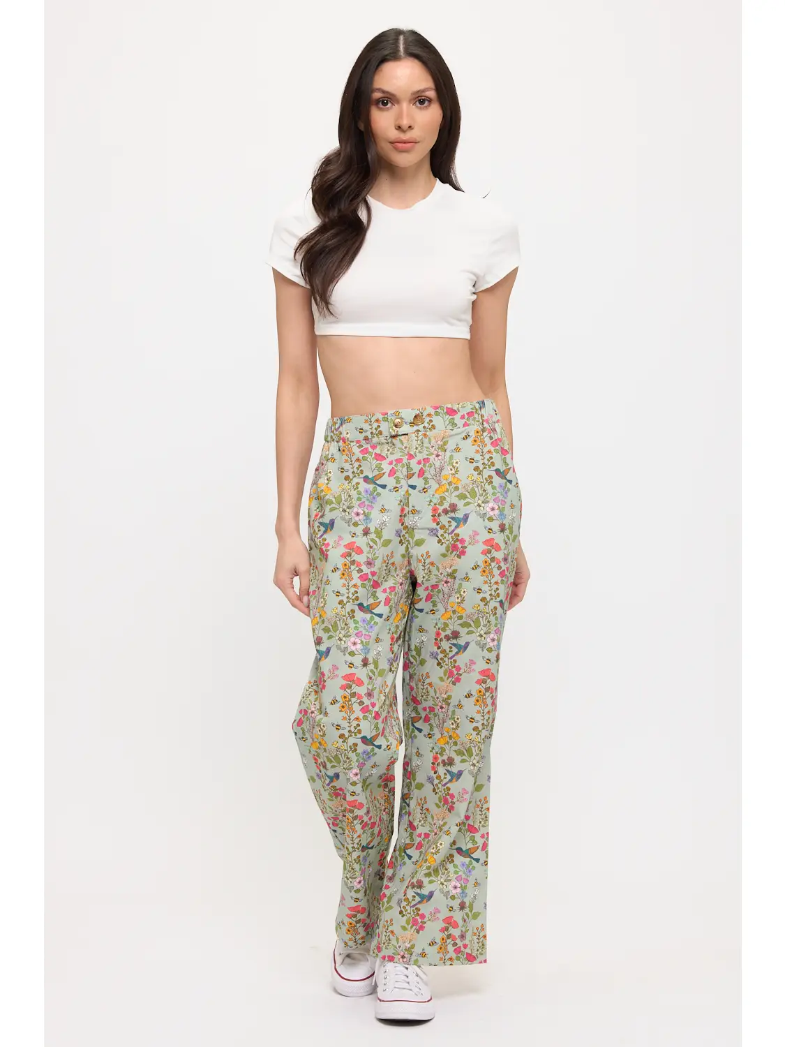 Hummingbird Floral Print Pant