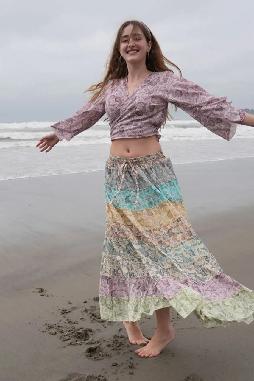 Paisley Swirl Maxi Skirt Cotton