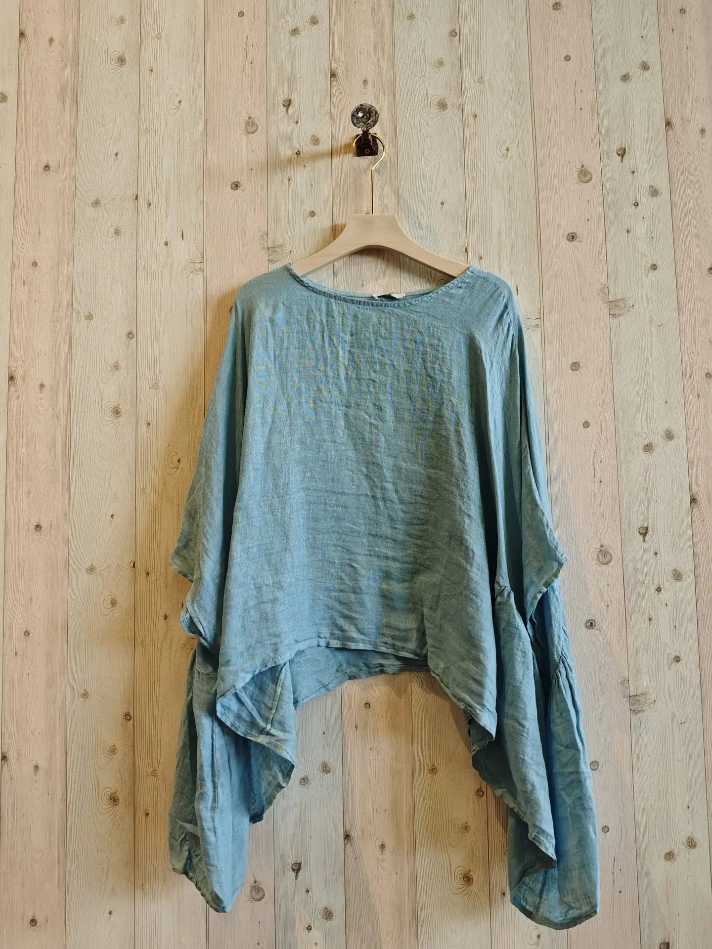 100% Linen Poncho Style Blouse