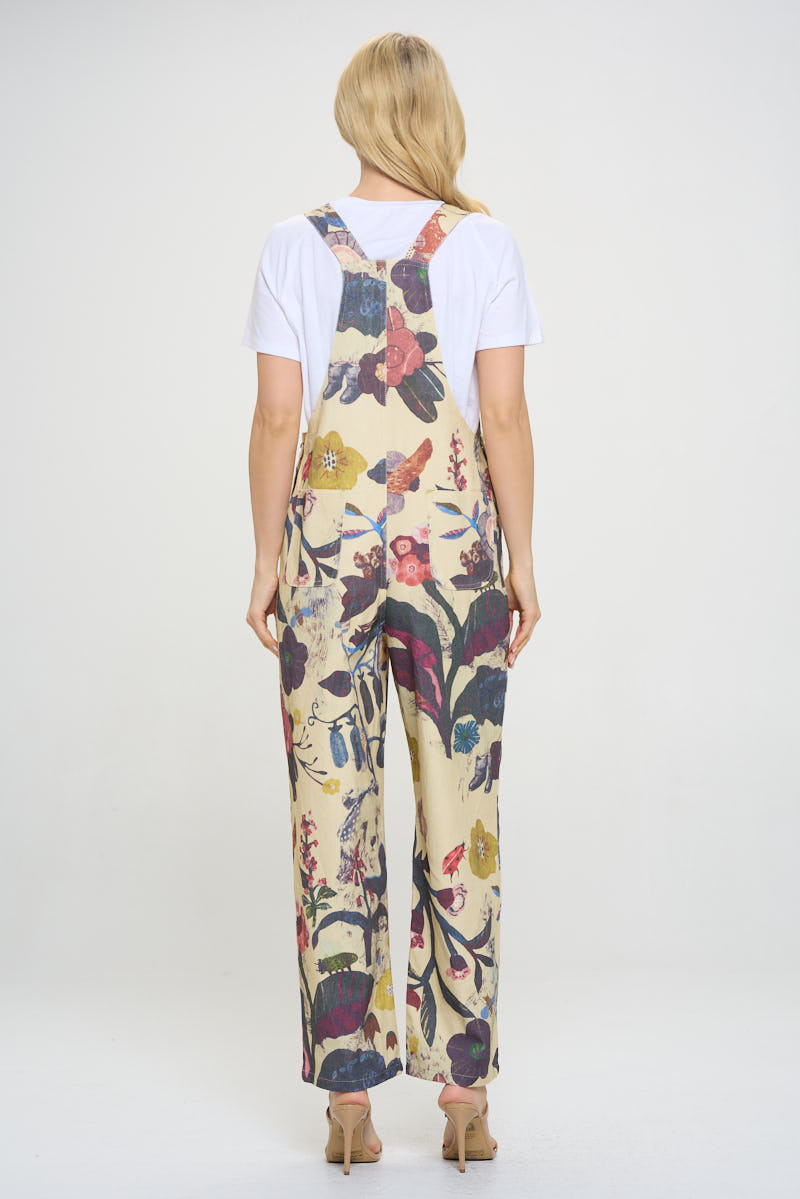 Botanical Print Overalls