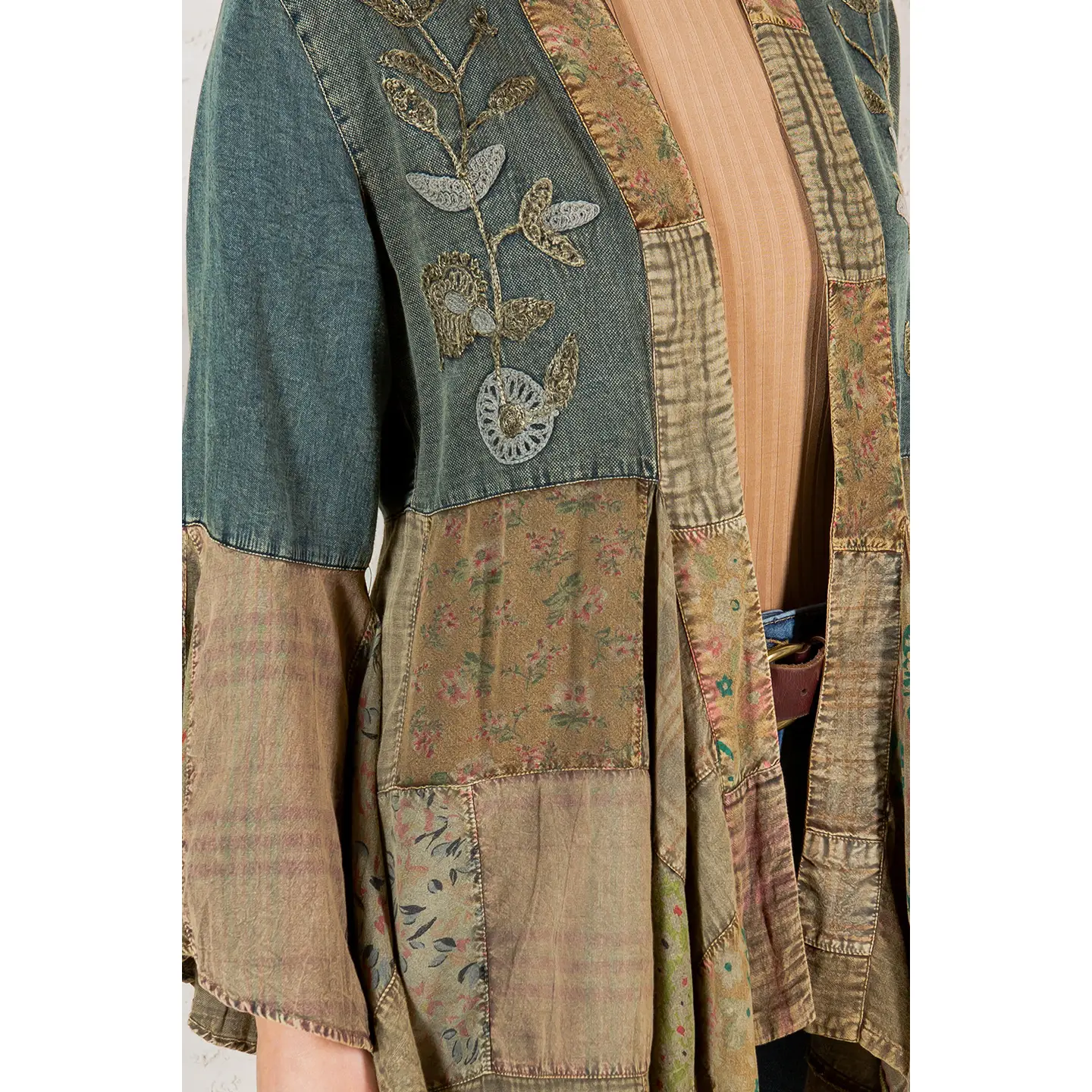 Boho Embroidered Denim Shrug