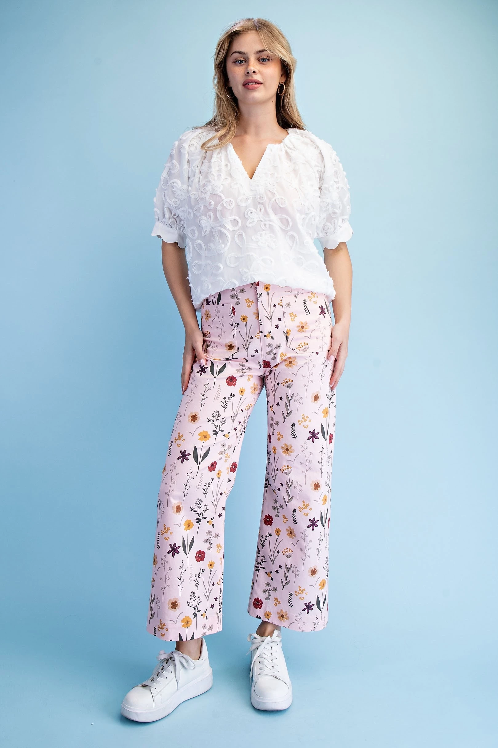 Floral Ankle Cropped Pants