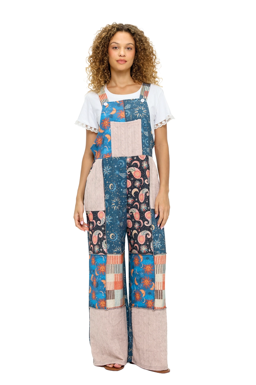 Hippie Patchwork Celestial Overall