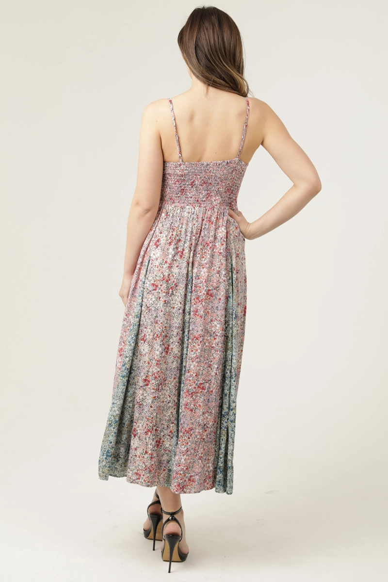 Twist Front Patch Maxi Dress