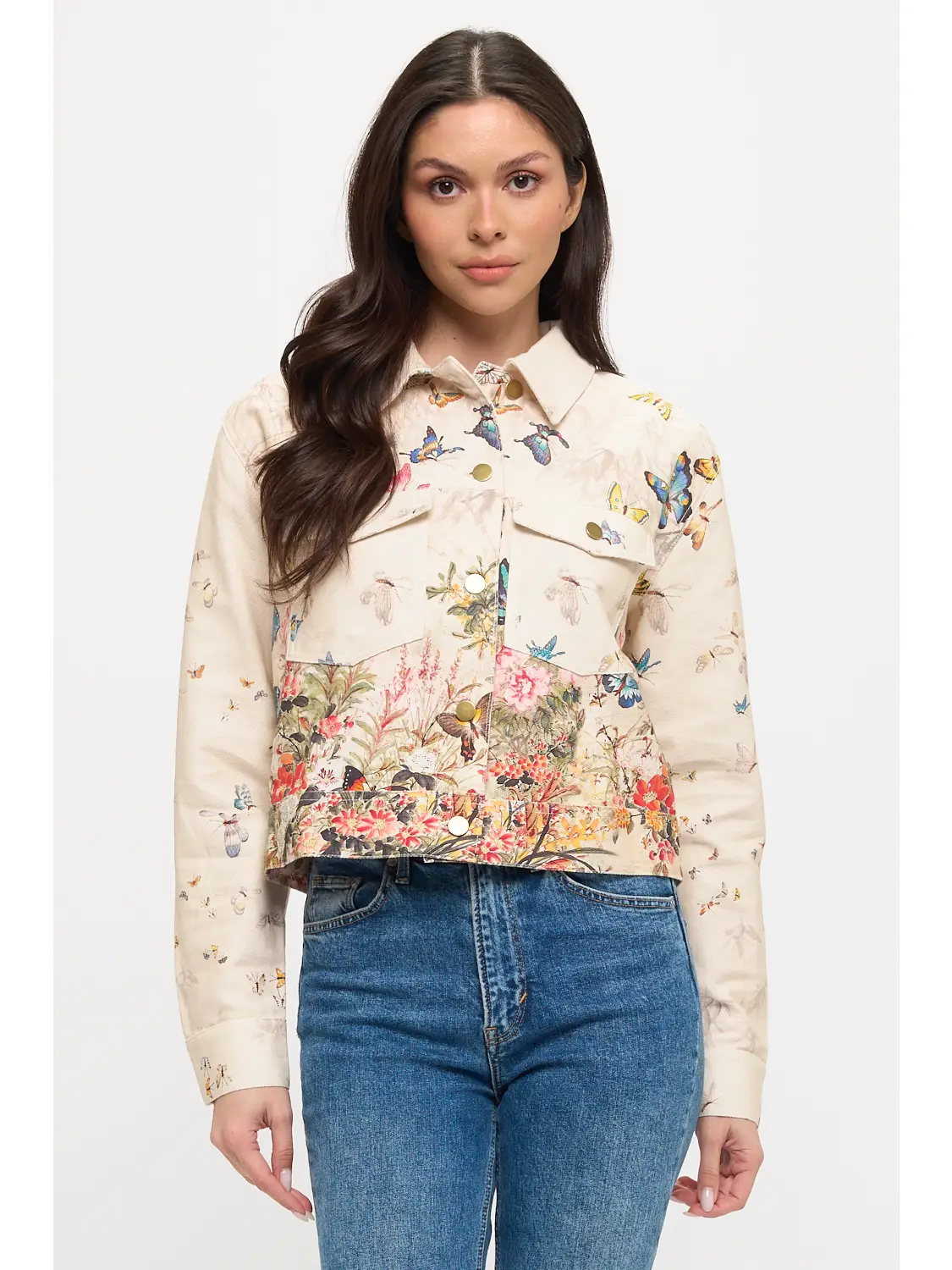 Butterfly Floral Print Jacket