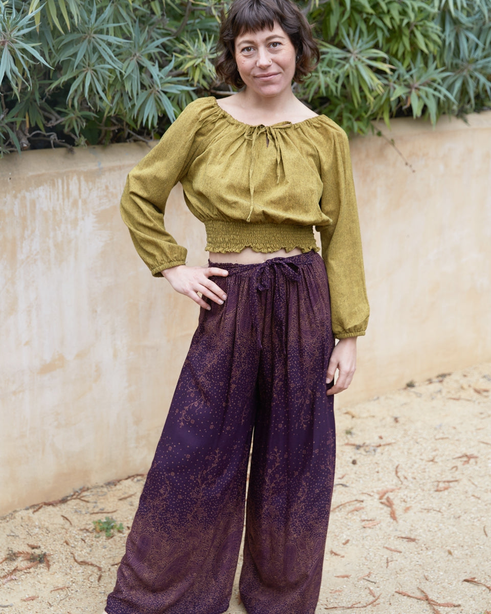 Wide Leg Rayon Pants