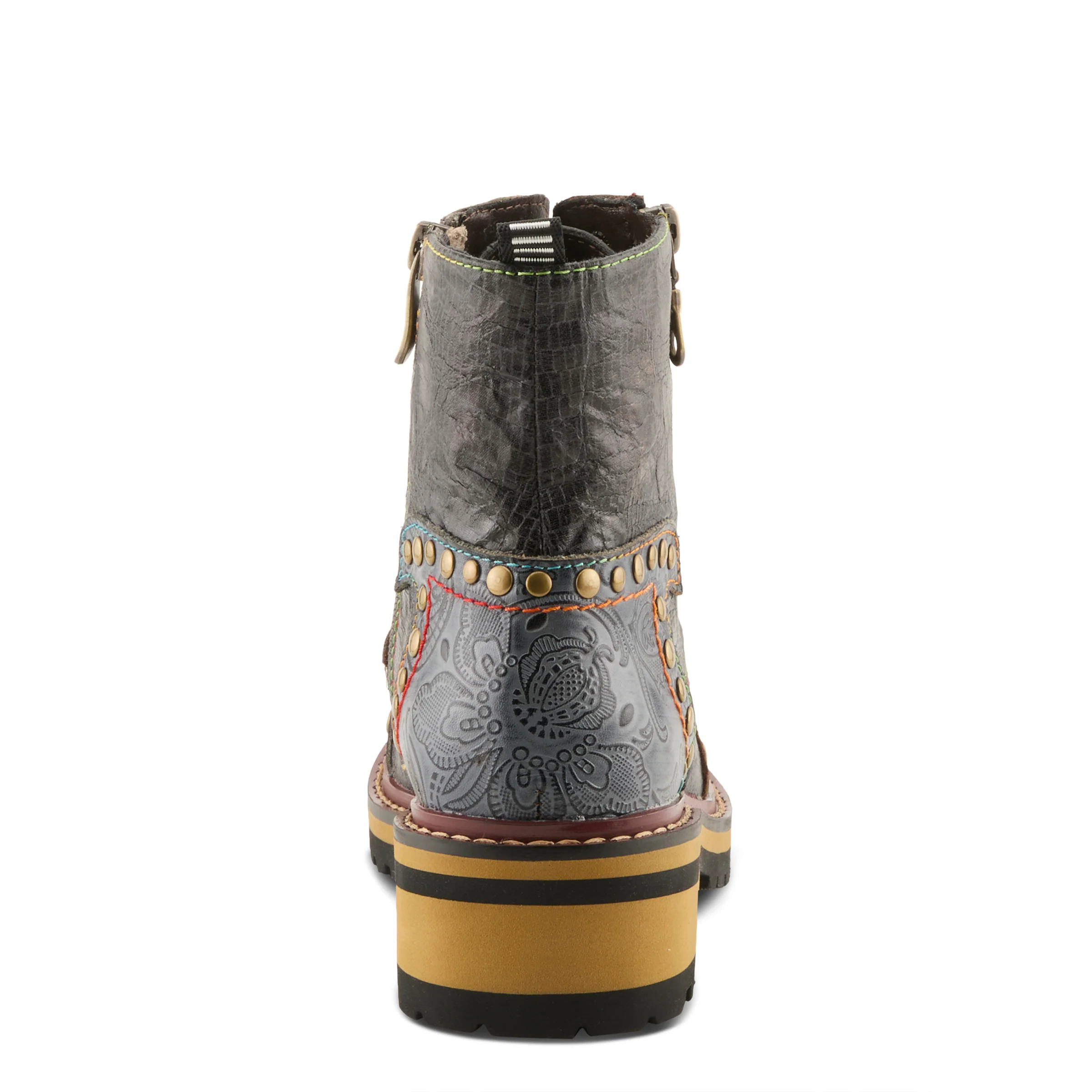 Rugup Leather Bootie with Mixed Textiles
