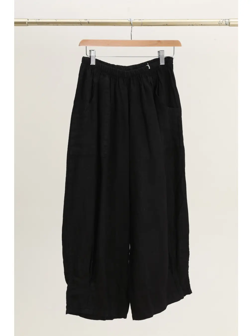Cropped Front Pocket 100% Linen Pants