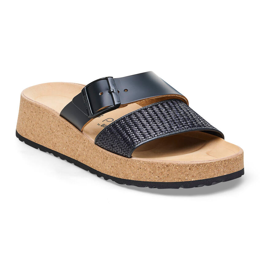 Almina Papillio Leather Raffia Sandal