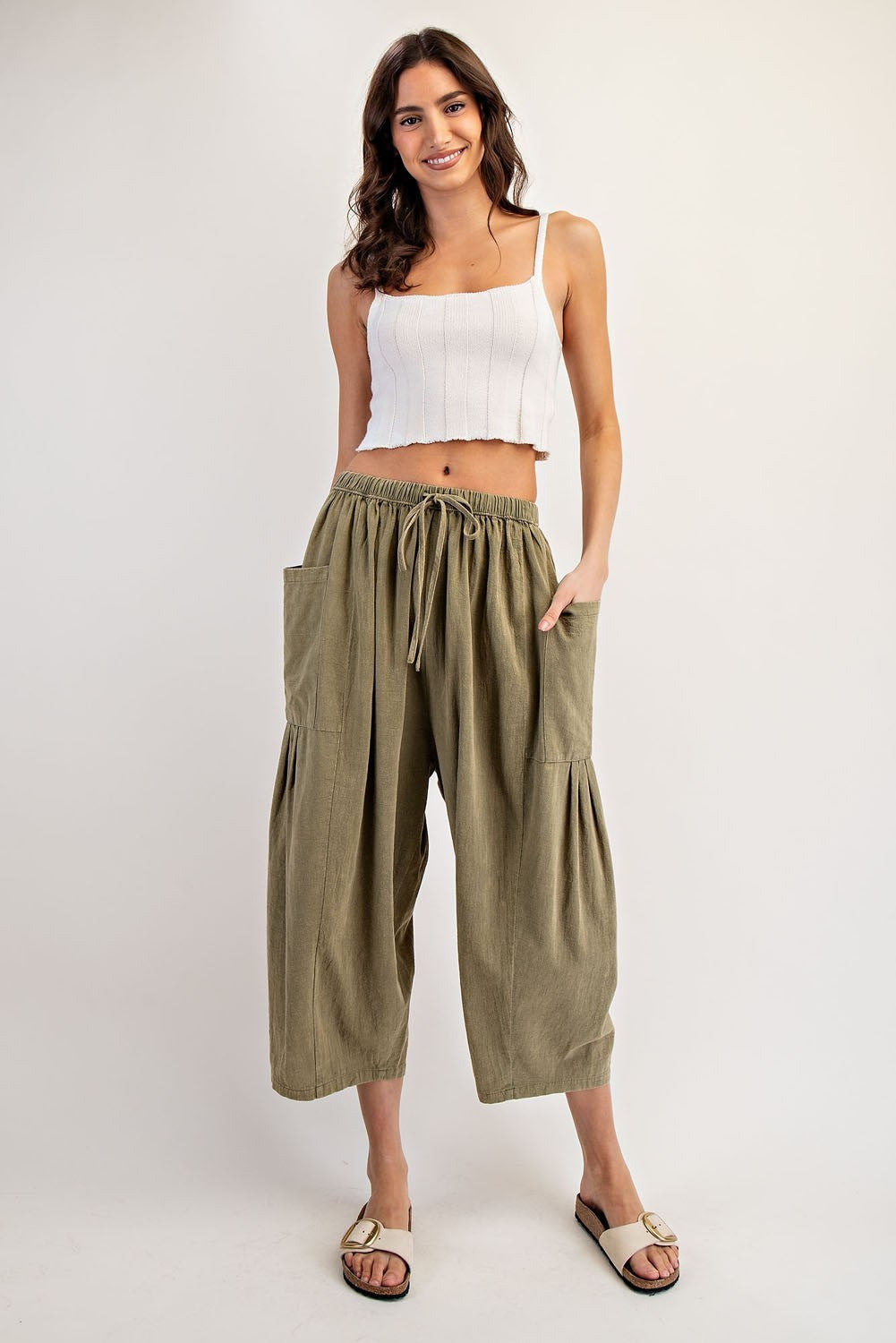 Side Pocket Cropped Pants