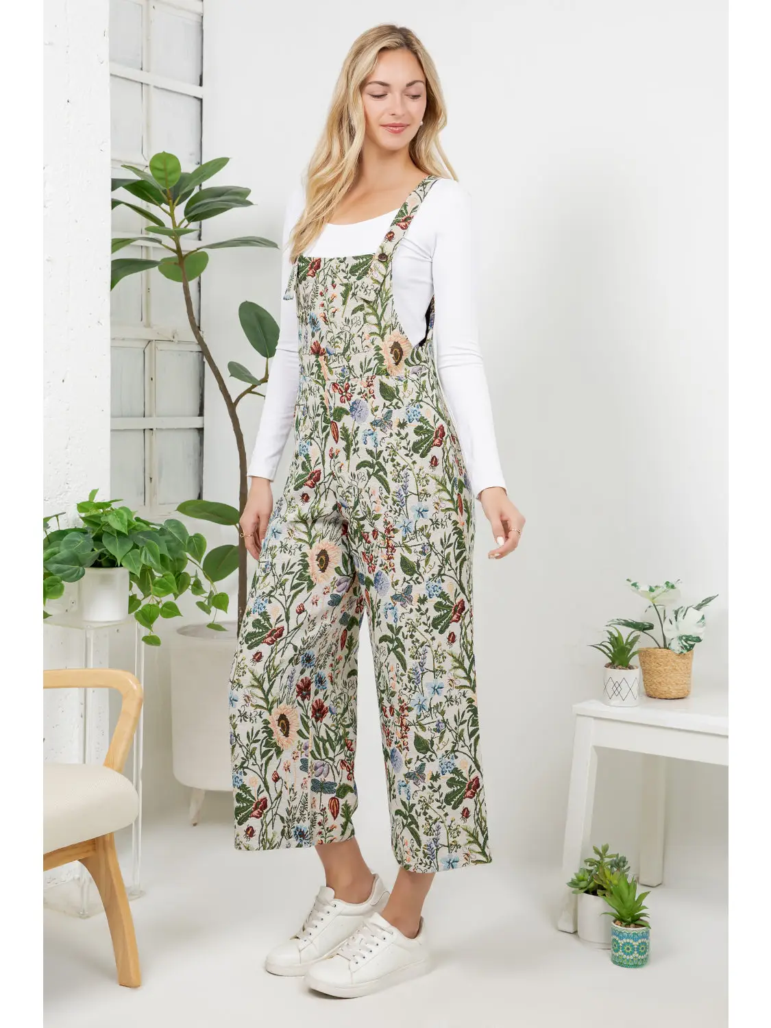 Floral Print Tapestry Overall
