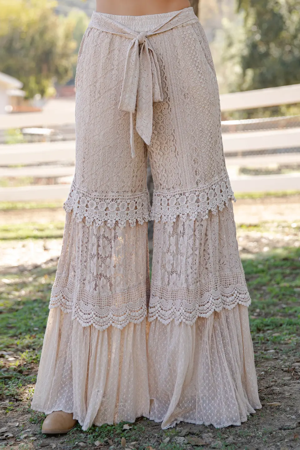 Natural Lace Pants