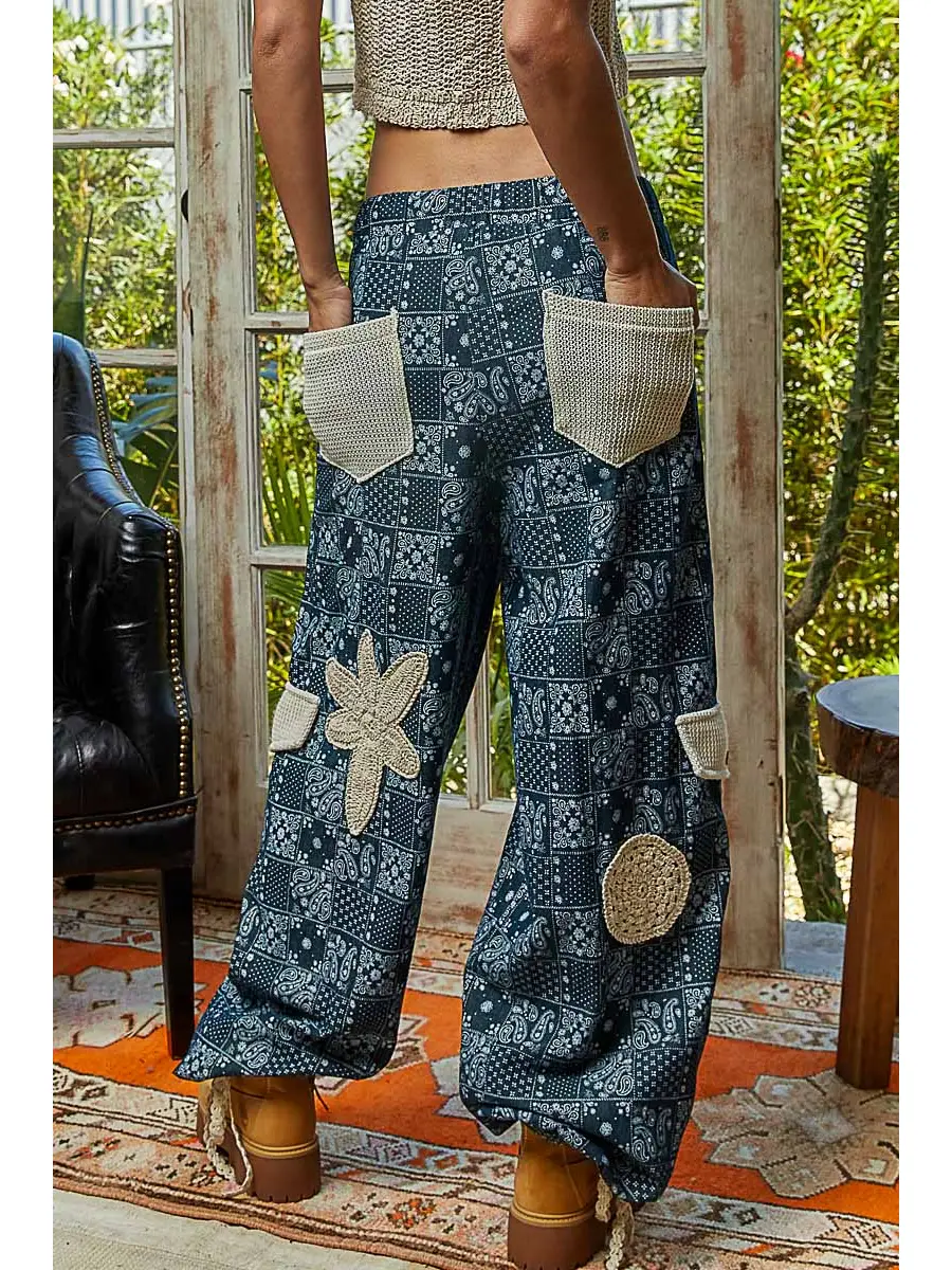 Floral Patchwork Cargo Pants