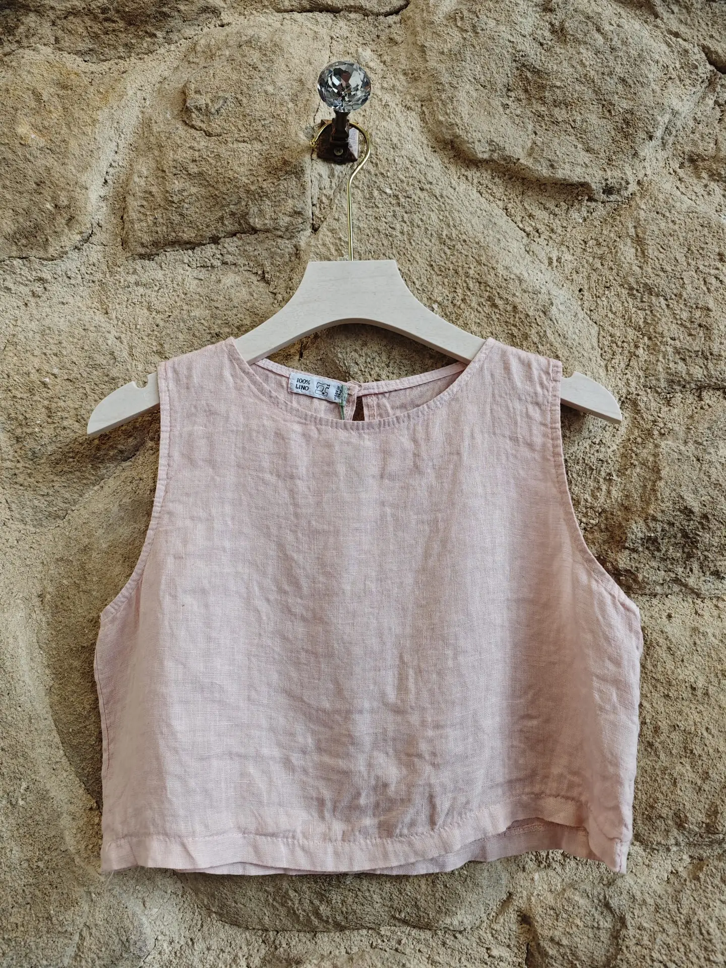100% Linen Crop Top